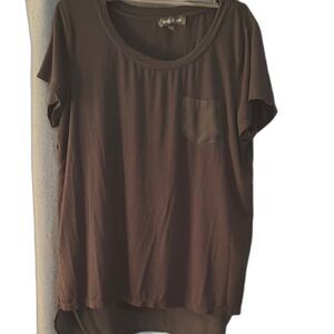 August Silk Gray Relaxed Asymmetrical Short Sleeve Tee Size M